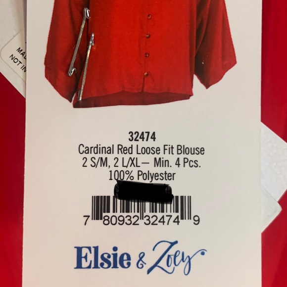 NWT Red Button Down Top and Necklace combo - Picture 9 of 11